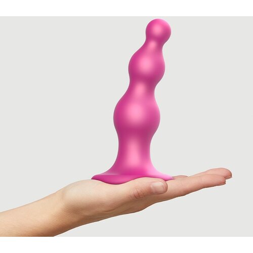 Strap-On-Me Dildo Plug Beads Size M Metallic Pink Cene