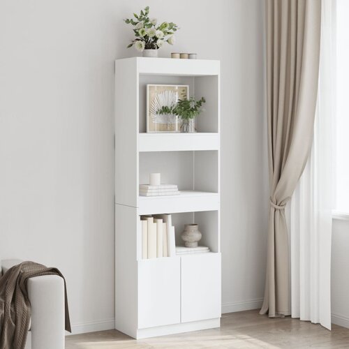 vidaXL Visoka omara bela 63x33x180 cm inženirski les Cene