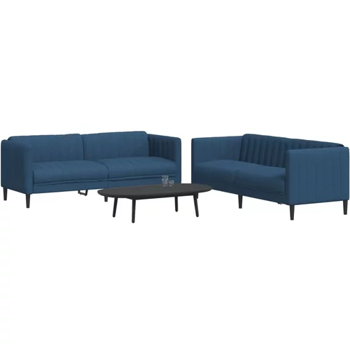  2-dijelni set sofa plavi od tkanine