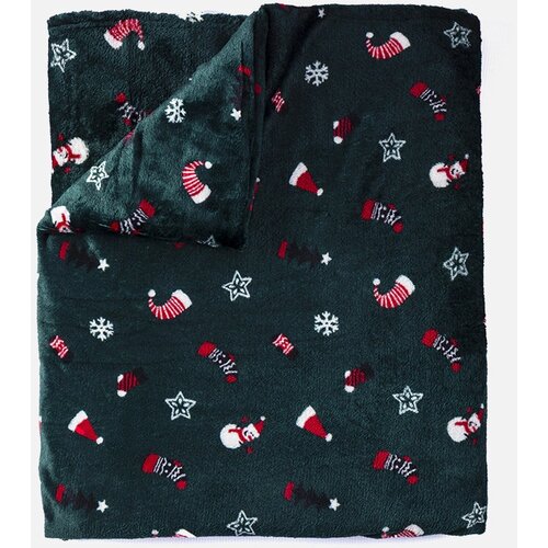 Gemre Green blanket with Christmas patterns Dublin Cene