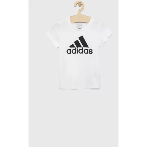 Adidas Otroška bombažna kratka majica G BL bela barva