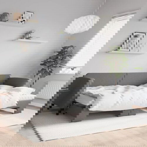 vidaXL Izvlečna dnevna postelja z vzmetnico tem. siva 80x200 cm blago Cene