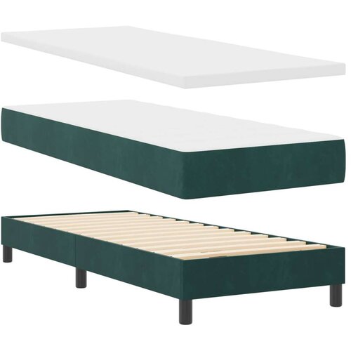 VidaXL Box Spring Krevet s Madracem Tamno Zelena 80x200 cm Bar&amp;scaron;un Slike
