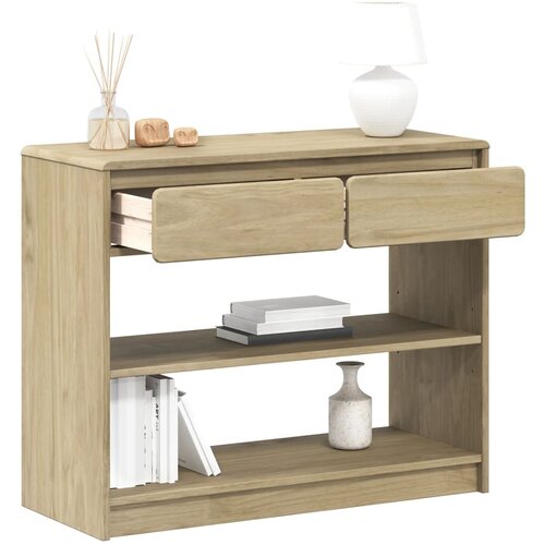 vidaXL Konzolni stol SAUDA boja hrasta 89 5 x 36 5 x 73 cm od borovine Cene