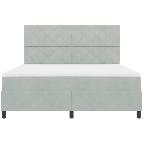  LED Box Spring Krevet Svijetlo siva 180 x 200 cm Bar&amp;scaron;un Slike
