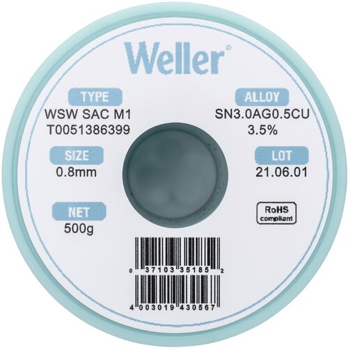 Weller wsw sac M1 spajkalna žica\, neosvinčena tuljava Sn3\,0Ag0\,5Cu 500 g 0.8 mm, (20428521) Cene