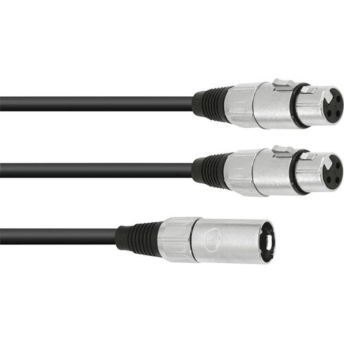 Omnitronic 30225207 XLR adapterski kabel [1x XLR vtič 3-polni - 2x XLR vtičnica 3-polna] 0.50 m črna, (20428068) Cene