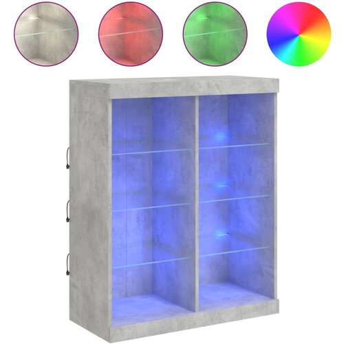 Maison Chic Komoda - Predalnik z LED lučkami betonsko siva 81x37x100 cm, (21719499) Cene