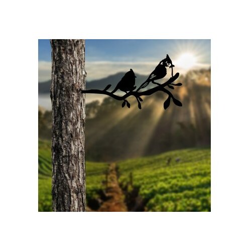 Wallxpert decorative object figura bird on the branch 07 black Slike