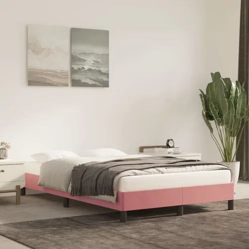 vidaXL Okvir za krevet ružičasti 120 x 200 cm baršunasti