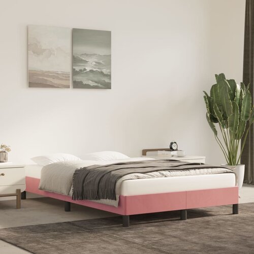 VidaXL Posteljni okvir roza 120x200 cm žamet Slike