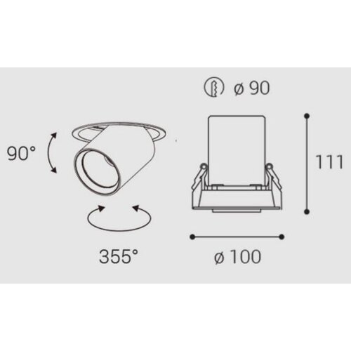  LED2 - LED ugradna svetiljka HIDE LED/20W/230V CRI 90 crna Slike