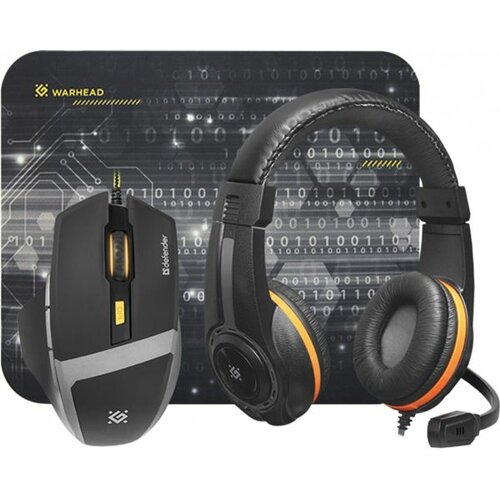 Defender slušalice+miš (3200dpi)+Podloga usb warhead MPH-1600, crne slušalice Slike