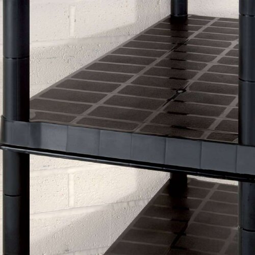 VidaXL Regal s policami 5-nadstropni črn 366x45,7x185 cm plastika Slike
