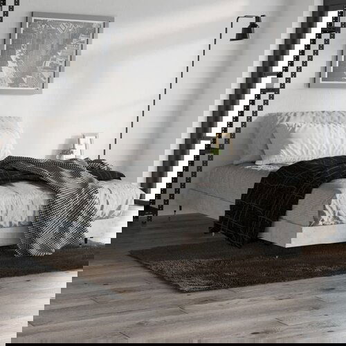 The Living Store Posteljni okvir betonsko siv 90x190 cm inženirski les - Posteljni Okvir, (21524555) Cene