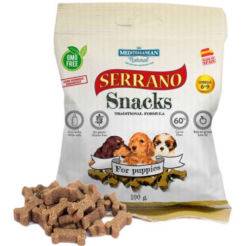 Mediterranean Natural Mediterranean Natural Pribolj&scaron;ek Serrano brez glutena za pasje mladiče 100 g Cene