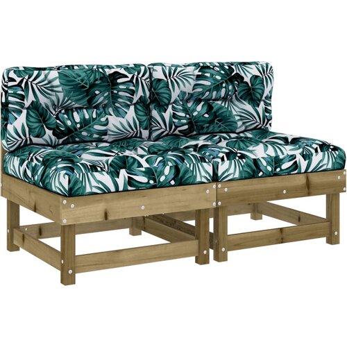 Maison Chic Sredinski kavč - Sofa - Kanape z blazinami 2 kosa impregnirana borovina, (21727318) Slike