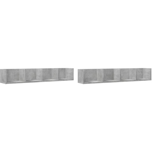 VidaXL Stenska omarica 2 kosa betonsko siva 99x18x16,5 cm inž. les, (21101796) Slike
