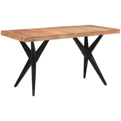 VidaXL Blagovaonski stol crni 140x70x76 cm od masivnog bagremovog drva Slike