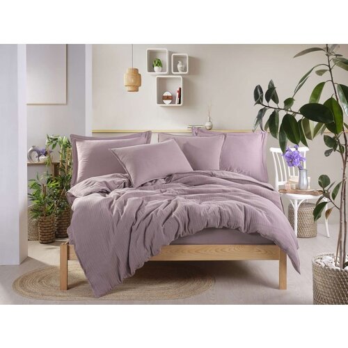  muslin - lilac lilac muslin double quilt cover set Cene