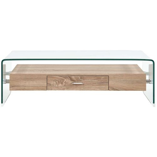  Stolić za kavu prozirni 98 x 45 x 31 cm od kaljenog stakla Slike