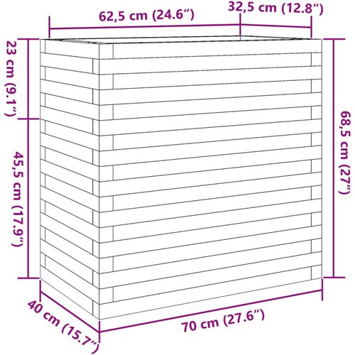  Vrtna sadilica bijela 70x40x68,5 cm od masivne borovine Slike