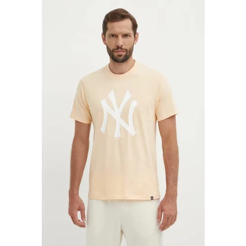 47 Brand Bombažna kratka majica MLB New York Yankees oranžna barva, BB017TEMIME617760AF