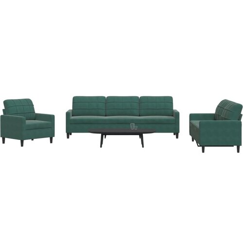 vidaXL 4-dijelni set sofa s jastucima tamnozeleni baršunasti Cijene