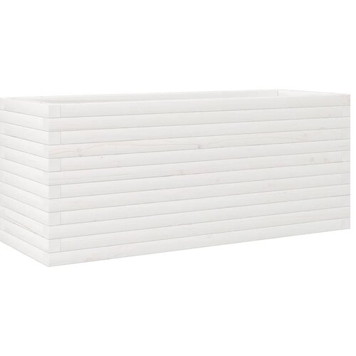 Maison Chic Vrtno cvetlično korito - Cvetlični Lonec belo 110x40x45,5 cm trdna borovina, (21788563) Slike