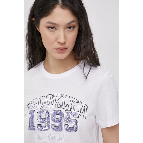 Only Bombažen t-shirt bela barva Slike