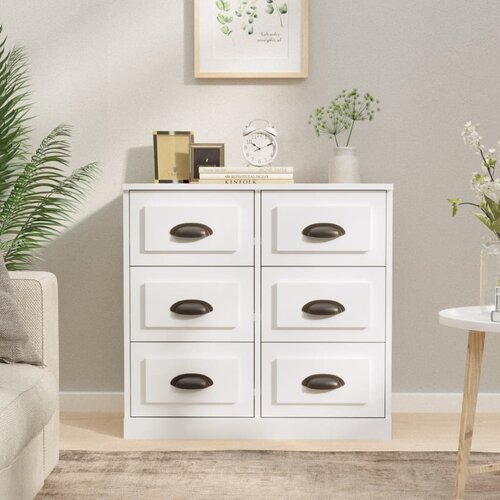  Komoda sjajna bijela 70x35,5x67,5 cm od konstruiranog drva Cene