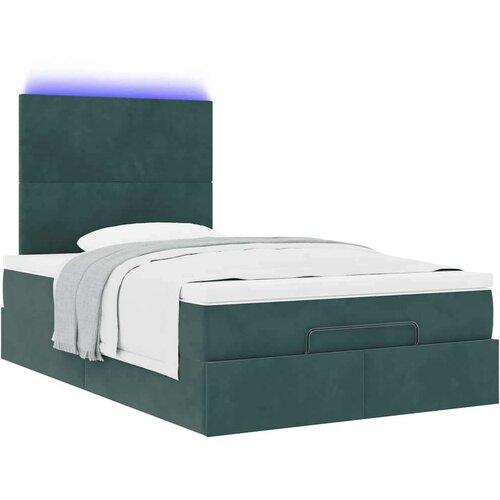 VidaXL okvir za krevet s madracima tamnozeleni 120x190 cm bar&amp;scaron;unasti Slike