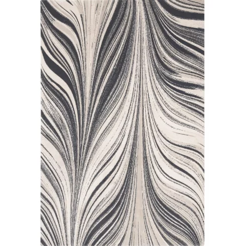Agnella Siva/kremno bela volnena preproga 133x180 cm Zebre –