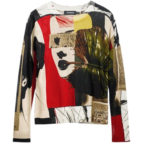 Desigual Puloverji JERS_COLLAGE_LACROIX 25SWJF27 Zelena Cene