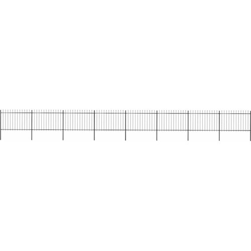  Vrtna ograda s vrhom koplja Čelik 1426x120 cm Crna Cene