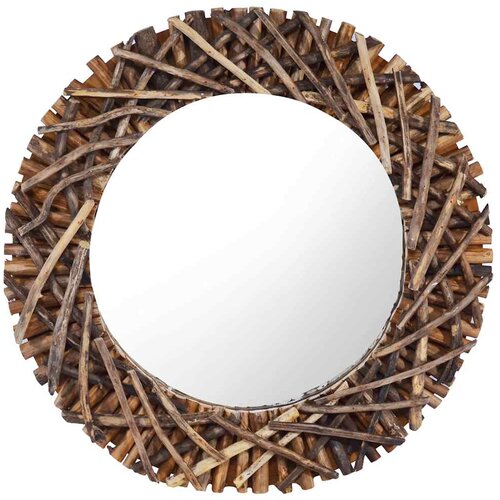 Zidno ogledalo od tikovine 60 cm okruglo Slike