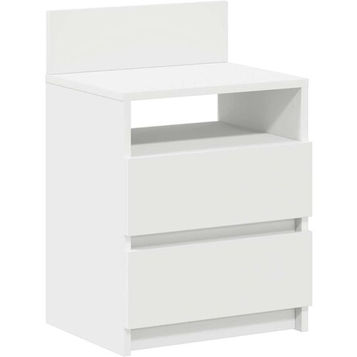 Maison Chic Nočna omarica - Nočna miza z 2 predaloma bela 40x33x60 cm, (21686942) Slike