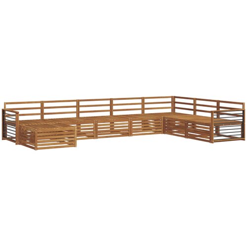  Set vanjskih sofa 8 kom. Prirodna Čvrsto drvo akacije Slike