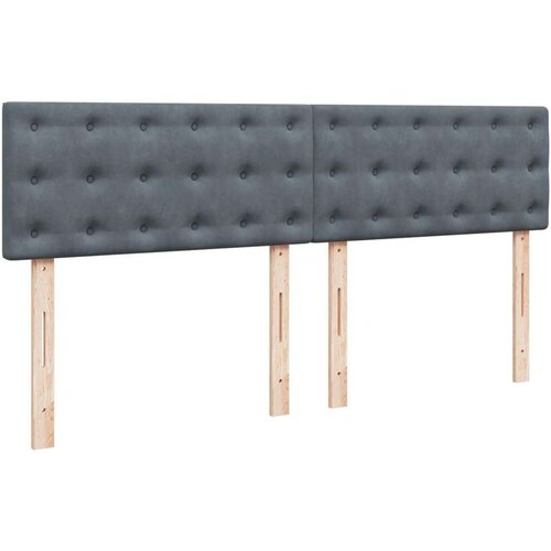 VidaXL Krevet s oprugama i madracem tamnosivi 200x200 cm bar&amp;scaron;unasti Slike