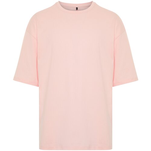 Trendyol Men's Powder Oversize/Wide-Fit Basic 100% Cotton T-Shirt Cene