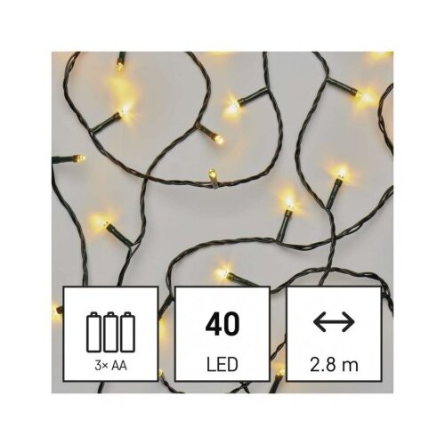 Emos LED božična veriga, 2,8 m, 3x AA, zunanja in notranja, topla bela, časovnik D4FW01 Slike
