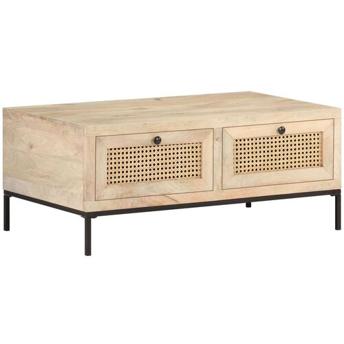 vidaXL Stolić za kavu 90x50x37 cm masivno drvo manga i prirodna trska Cijene
