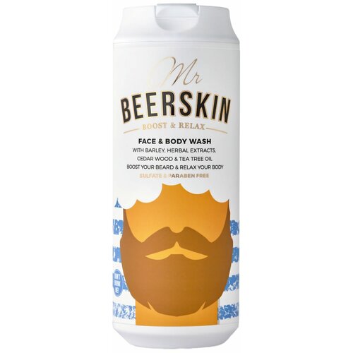 Beerskin mr. boost & relax face&body washing gel 440 ml Slike