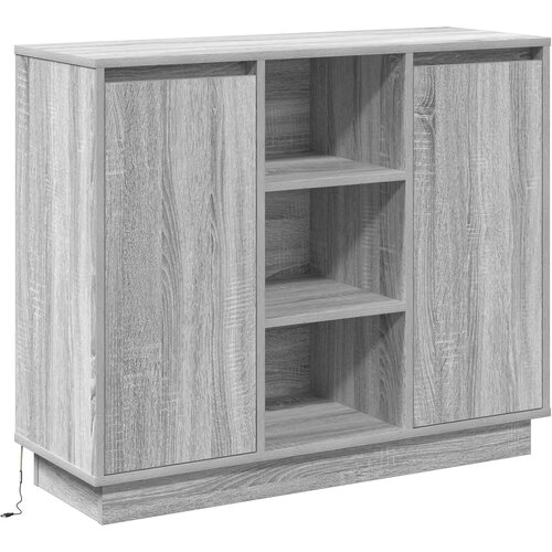 vidaXL Sideboard s LED-om Siva Sonoma 90x32x75 cm Konstruirano drvo Cijene