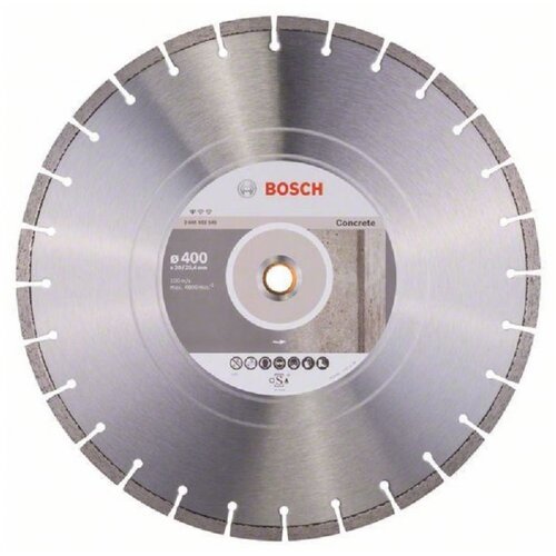 Bosch dijamantska rezna ploča standard for concrete 2608602545, 400 x 20/25,40 x 3,2 x 10 mm Slike