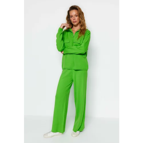 Trendyol Green Tops and Bottoms Set in Knitwear with a Wide Fit