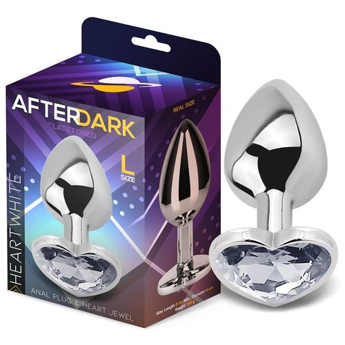 Afterdark analni čep heart white (l) Slike