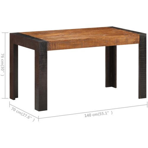  Blagovaonski stol 140x70x76 cm od masivnog grubog drva manga Slike