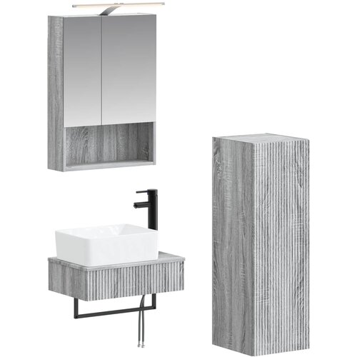  Set ormarića za kupaonicu 4 pcs Siva Sonoma 50 x 14,5 x 70 cm Cijene