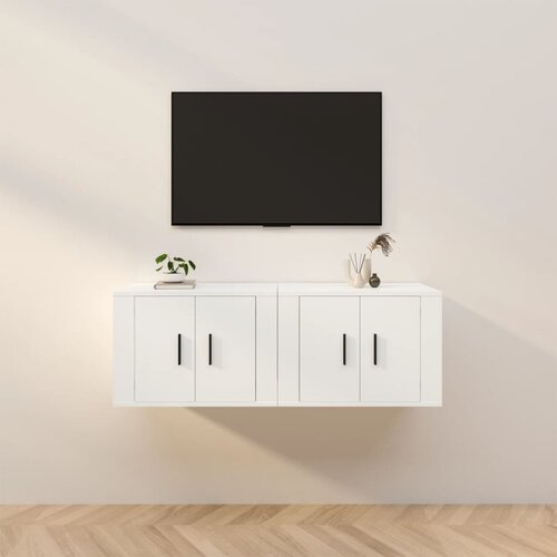 vidaXL Stenska TV omarica 2 kosa bela 57x34,5x40 cm Cene